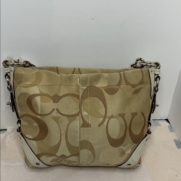 Coach signature beige tan Carly optic white trim - Picture 3 of 10